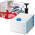 Spacesaver Vacuum Storage Bags with Hand Pump, Jumbo, 8 Pack
