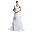 Spaghetti Chiffon Beach Wedding Dress V Neck A line Bridal Gowns Lace Plus Size Wedding Dress