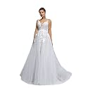 Spaghetti Chiffon Beach Wedding Dress V Neck A line Bridal Gowns Lace Plus Size Wedding Dress