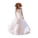 Spaghetti Chiffon Beach Wedding Dress V Neck A line Bridal Gowns Lace Plus Size Wedding Dress