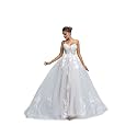 Spaghetti Chiffon Beach Wedding Dress V Neck A line Bridal Gowns Lace Plus Size Wedding Dress