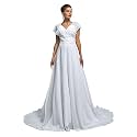 Spaghetti Chiffon Beach Wedding Dress V Neck A line Bridal Gowns Lace Plus Size Wedding Dress