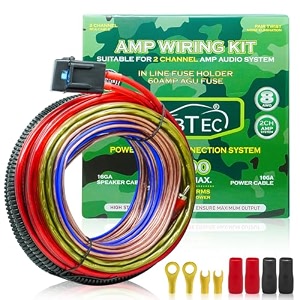 10-gauge amp wiring kit  supports up to 2500w for high-power car audio systems