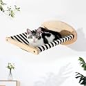 Cat Hammock - Wall Mounted Cat Shelves and Perches for Sleeping, Playing, Climbing, and Lounging - Black and White Indoor Hammock