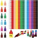 Spakon 30 Pcs Stacking Crayons Stackable Buildable Crayons 12 Colors
