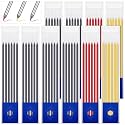 Spakon 60 Pcs 2.8mm Carpenter Pencil Refills Lead, Black, Red, Yellow