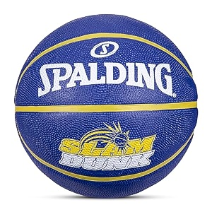 spalding 8 panel slamdunk rubber moulded indooroutdoor basketball with butyl bladder blue size 5 suitable for practicematchtraining  free air needle