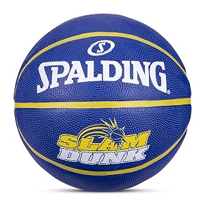 spalding 8 panel slamdunk rubber moulded indooroutdoor basketball with butyl bladder blue size 7 suitable for practicematchtraining  free air needle