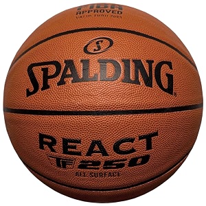 spalding react tf-250 faux leather indooroutdoor basketball with butyl bladder suitable for practicematchtraining  free air needle