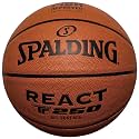 Spalding React TF-250 Faux Leather Indoor/Outdoor Basketball with Butyl Bladder, Suitable for Practice/Match/Training + Free Air Needle