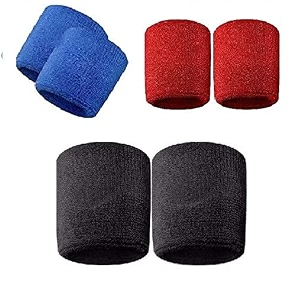 spanco 3 pair cotton material wristband for all sports gym workout yoga amp fitness