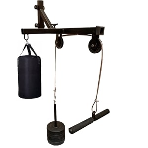 spanco wall mounted with double pulley pull up bar with gym equipement for full body workoutarm strength trainingbicepstricepstrapeziuspulldowns with boxing stand