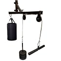 Spanco Wall Mounted With Double Pulley Pull Up Bar with Gym Equipement for Full Body Workout/Arm Strength Training/Biceps/Triceps/Trapezius/Pulldowns with Boxing Stand