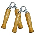 SPANCO Wooden Hand Gripper - Training Model, Grip Strengthener and Exerciser for Men and Women (Pack of 2, Natural)