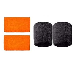 spanco 2 pair cotton material wristband for all sportsgymworkoutyoga amp fitness