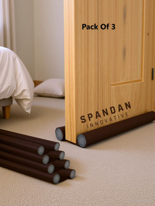 spandan door bottom sealing strip guard for home  door stopper  door seal  door closers  sound-proof reduce noise energy saving weather stripping  waterproof - brown 36 inch pack of 3 floor mounted door stopper