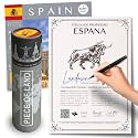 Spanish Gifts for Women an Men | Real Piece of Spain | Spanish Themed Gifts | Blank Certificate to Write in The Name of Your Choice | Madrid Gift Ideas | Spanish Christmas Gifts | Regalo Espana