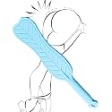 Spanking Paddle for Sex Adult Play,Textured Rubber Palm-Leaf Fan Shaped Slapper Sex Paddle, Bumps Flexible Flirt Toy for SM Bondage Game Adult Sex Toys,for Couple/Women/Gay 14.96 inch BDSM (Blue)