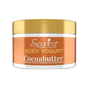 spantra cocoa butte body yogurt cream  instant soft hydrated skin  non greasy formula  enriched with goodness of rose oil aloe vera sunflower amp coconut oil  suitable for sensitive as well as all skin types  250gm pack of 1