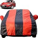 Spark Dustproof Car Cover with Mirror Pockets, Red Blue Stripes, Taffeta Polyster,Triple Stitched, Compatible with Chevrolet Spark Car Cover (2007 to 2017), Spark Car Accessories