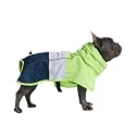 Spark Paws Dog Raincoat, Waterproof Windproof Rain Jacket, for Small Medium Large Extra Large Dogs, Reflective Breathable Full-Body Coverage Dry Suit - Neon White Navy Blue, XL