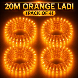 spark world 74 leds 20 m orange steady bulb rice lights