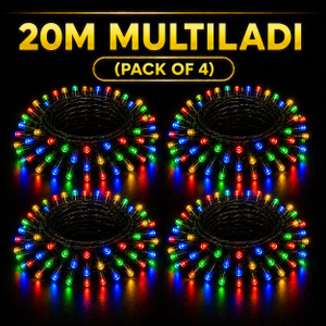 spark world 74 leds 20 m multicolor steady bulb rice lights