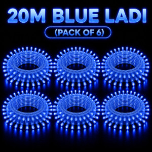 spark world 74 leds 20 m blue steady bulb rice lights
