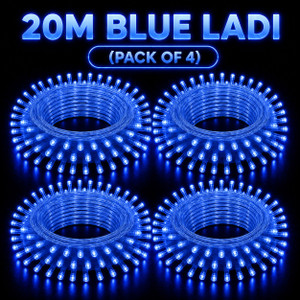 spark world 74 leds 20 m blue steady bulb rice lights