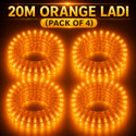 spark world 74 LEDs 20 m Orange Steady Bulb Rice Lights