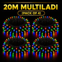 spark world 74 LEDs 20 m Multicolor Steady Bulb Rice Lights