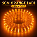 spark world 74 LEDs 20 m Orange Steady Bulb Rice Lights