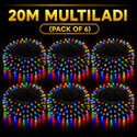 spark world 74 LEDs 20 m Multicolor Steady Bulb Rice Lights
