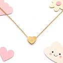 Sparkle Heart 18K Gold Plated Necklace for Girls Kids | Hypoallergenic, Anti-Tarnish, Adjustable Chain