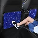 Bling Rhinestone Kick Mats Back Car Seat Protectors Premium Car Interior Decor Accessories for Women and Girls Auto Seat Back Protector with Crystal Diamonds Universal Fits Stylish Blue 2Pcs