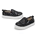 Sparkly Sneakers for Girls 3-12 Years Slip-On Comfort Fit Casual Princess Shoes