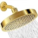 SparkPod Rain Shower Head, 6 Inch Round, Egyptian Gold Finish