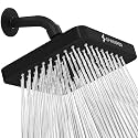 SparkPod Rain Shower Head, 6 Inch Square, Midnight Black Matte Finish