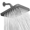 SparkPod Rain Shower Head, 8 Inch Square, Charcoal Grey Finish