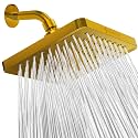 SparkPod Rain Shower Head, 8 Inch Square, Egyptian Gold Finish