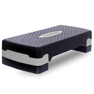 sparnod fitness sas-1000 aerobic gym stepper for exercise at home adjustable height anti-skid surface supports up to 225 kg compact amp portable ideal for cardio strength training amp pilates grey