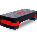 Sparnod Fitness SAS-1000 Aerobic Gym Stepper for Exercise at Home, Adjustable Height, Anti-Skid Surface, Supports up to 225 kg, Compact &amp; Portable, Ideal for Cardio, Strength Training &amp; Pilates Red