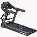 Sparnod Fitness STH-2160 Multifunction Treadmill for Home Use, Compact Flat Foldable Design, Pre-Installed, 4 HP Peak DC Motor, 14 km/hr Speed, 12 Preset with Massager & Sit-Up Bar, 100 kg Capacity