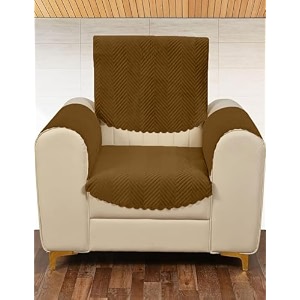 sparrow world premium quilted sofa cover set - solid color velvet sofa panel gold zig zak 1 seaterarm