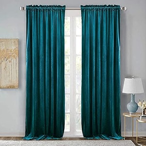 sparrow world premium suede velvet curtains for living room bedroom pack of 2 pcs turquoise blue window 5 feet