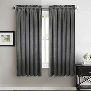 sparrow world premium suede velvet curtains for living room bedroom pack of 2 pcs onyx grey window 5 feet