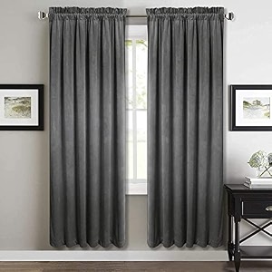 sparrow world premium suede velvet curtains for living room bedroom pack of 2 pcs onyx grey door 7 feet
