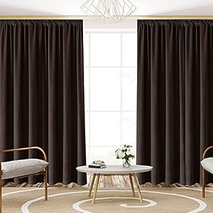 sparrow world premium suede velvet curtains for living room bedroom pack of 2 pcs brown window 5 feet