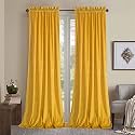 Sparrow World Premium Suede Velvet Curtains for Living Room, Bedroom Pack of 2 Pcs, Yellow Window 5 Feet