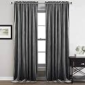 Sparrow World Premium Suede Velvet Curtains for Living Room, Bedroom Pack of 2 Pcs, Onyx Grey Long Door 9 Feet